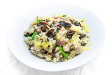 Chicken, bacon and mushroom risotto