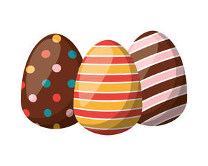 three easter eggs painted icon