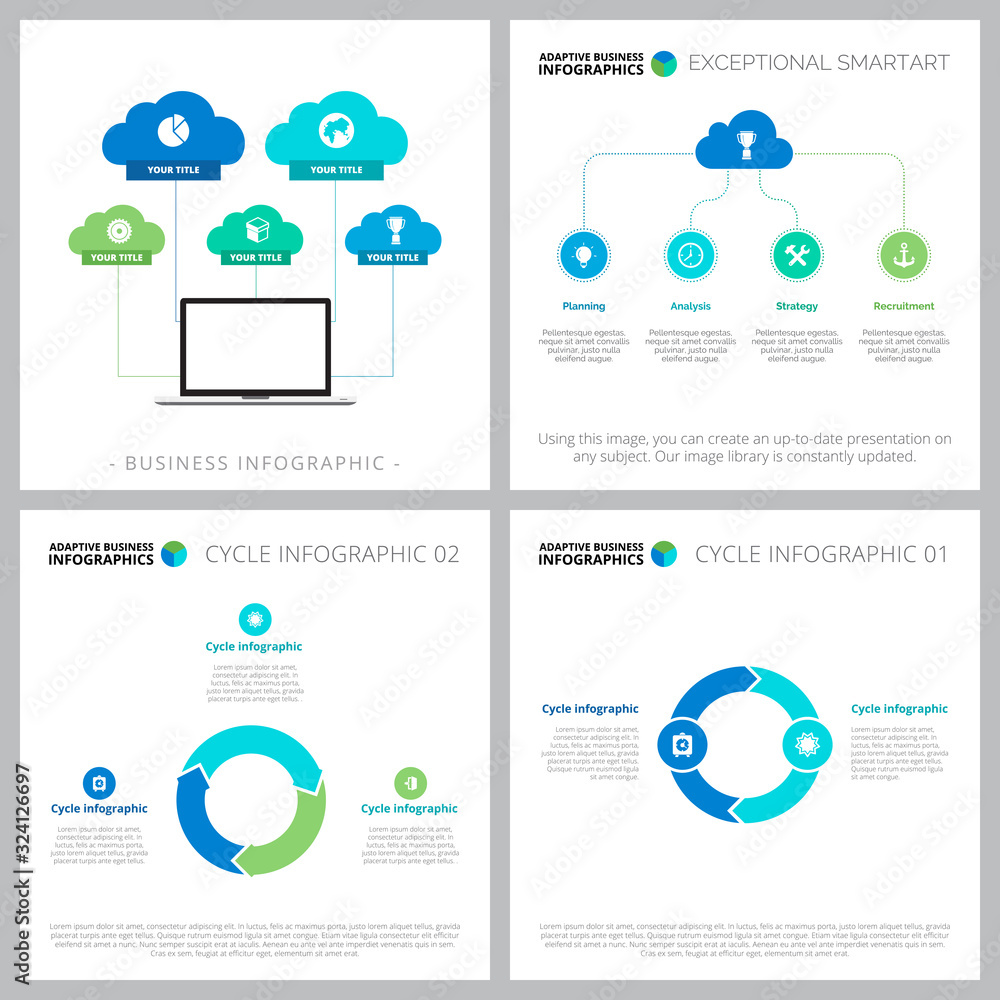Poster creative infographic set for workflow layout, web design, presentation slide template. data manageme