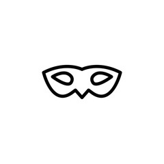 Carnival mask line icon, outline vector sign, linear style pictogram isolated on white. Masquerade symbol, logo illustration. Editable stroke on white background