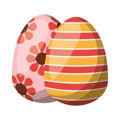 pair easter eggs painted icon