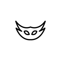 Carnival mask line icon, outline vector sign, linear style pictogram isolated on white. Masquerade symbol, logo illustration. Editable stroke on white background