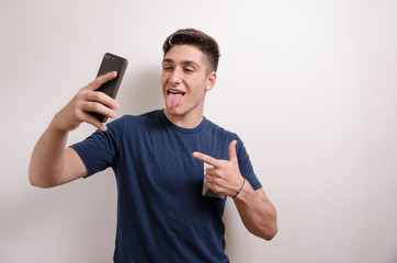 young man getting a selfie