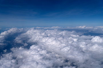 Beautiful aerial view above clouds.