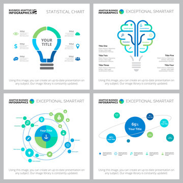 Set of creative business graphic designs for project management. Can be used for annual report, presentation slide, web design. Business concept with percentage and scatter plot charts