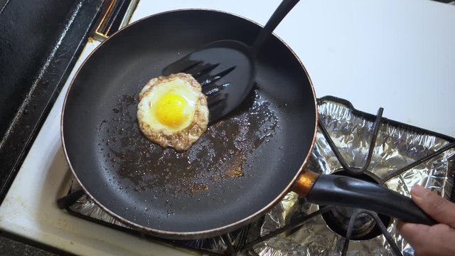 Failed attempt to flip a sunny side up