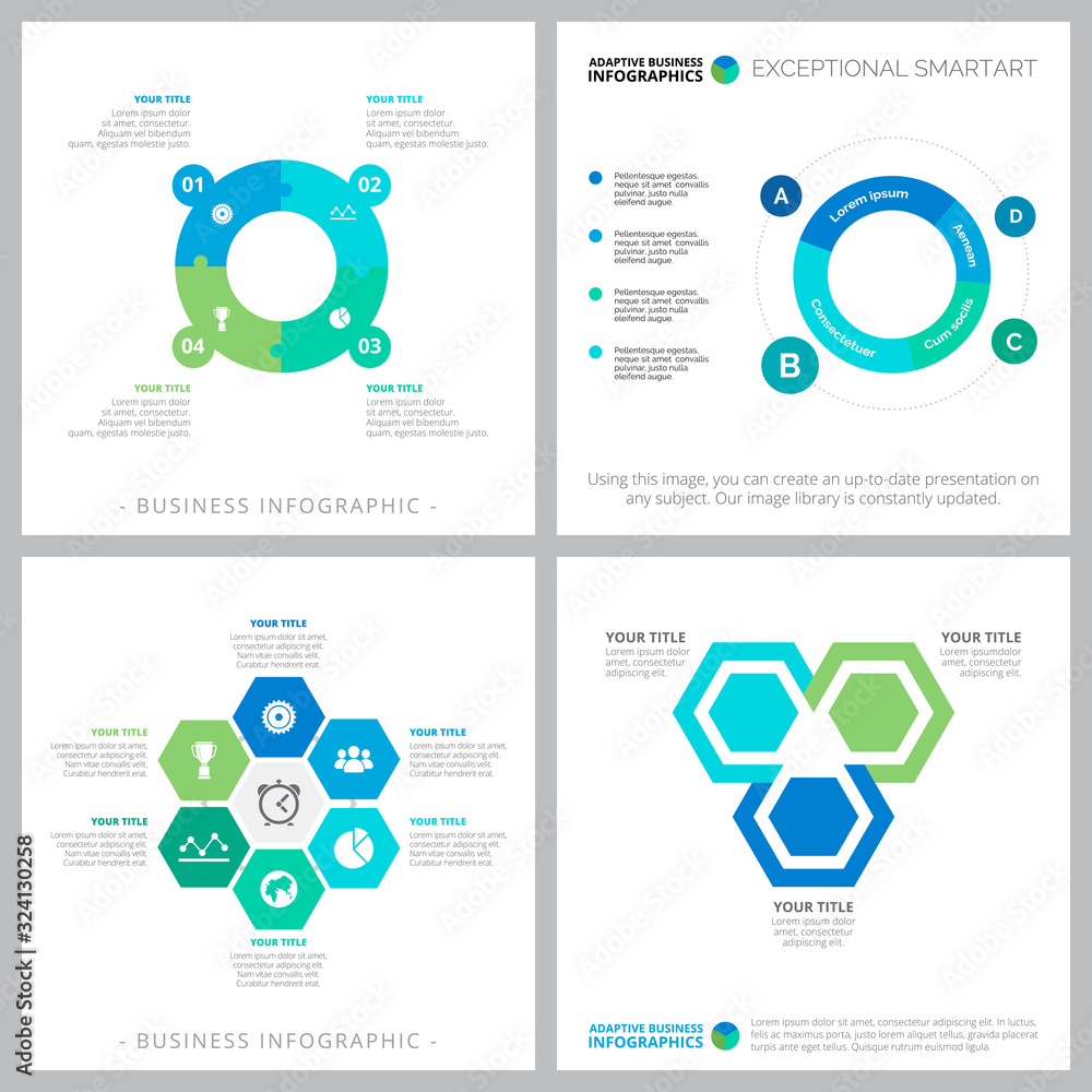 Poster trendy diagram layout set for management layout, annual statistics, presentation slides. business an