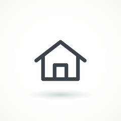 House icon with door, outline design vector Home icon Editable strok.