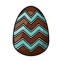 easter egg painted with geometric lines flat style