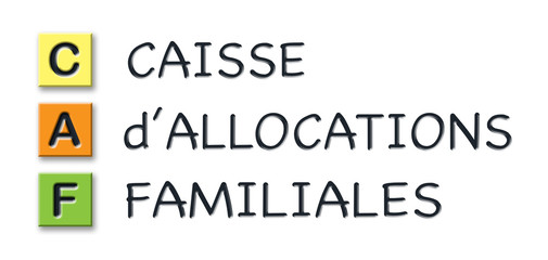 CAF initials in colored 3d cubes with meaning in french language