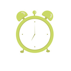 Alarm Clock Bright Green Vector Illustration 