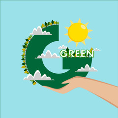 Green earth concept on mother earth day