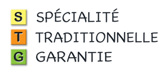 STG initials in colored 3d cubes with meaning in french language