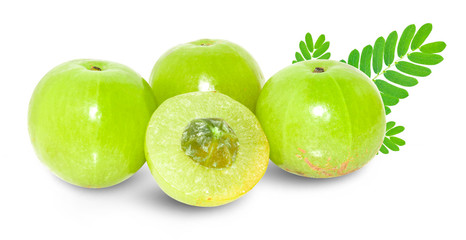 Indian gooseberry isolated on white background