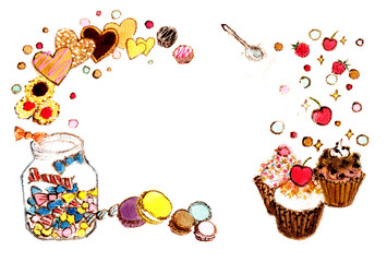 お菓子柄　メッセージカード