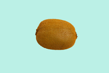 one whole kiwi on a blue background
