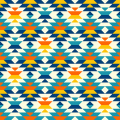 Bohemian large aztec diamonds blue pattern