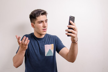 Young man with his cell phone