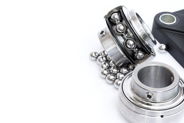 Close-up bearings on the white background.