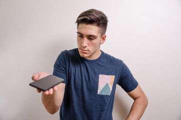 Young man with his cell phone