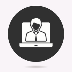 Online Consulting - vector icon. Illustration isolated. Simple pictogram.