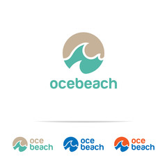 Ocean, sea, beach logo design vector illustration