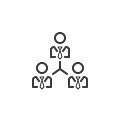 Business Communication line icon. Referral linear style sign for mobile concept and web design. Business people connection outline vector icon. Symbol, logo illustration. Vector graphics