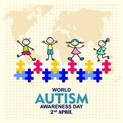 Creative concept vector illustration for World Autism awareness day. - Vector