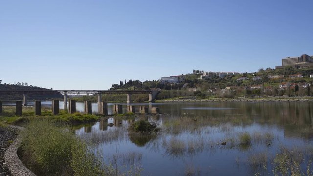 Abrantes city view with river guadiana, in Portugal