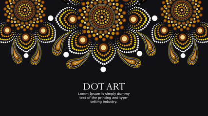 Aboriginal dot art vector banner background
