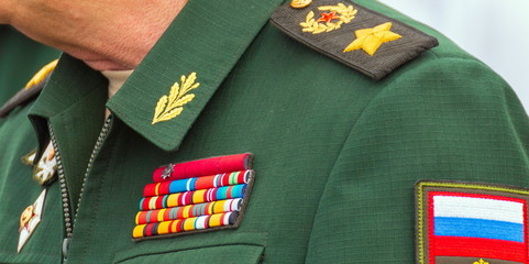Russia, Samara, June 2019: uniform of Marshal of Russia Deputy Minister of Defense of the Army...