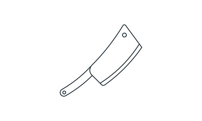 Vintage meat cleaver icon for kitchen tools