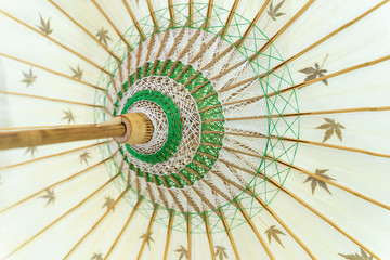 asian umbrella detail handmade decorated close up