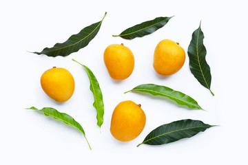 Tropical fruit, Mango  on white background.