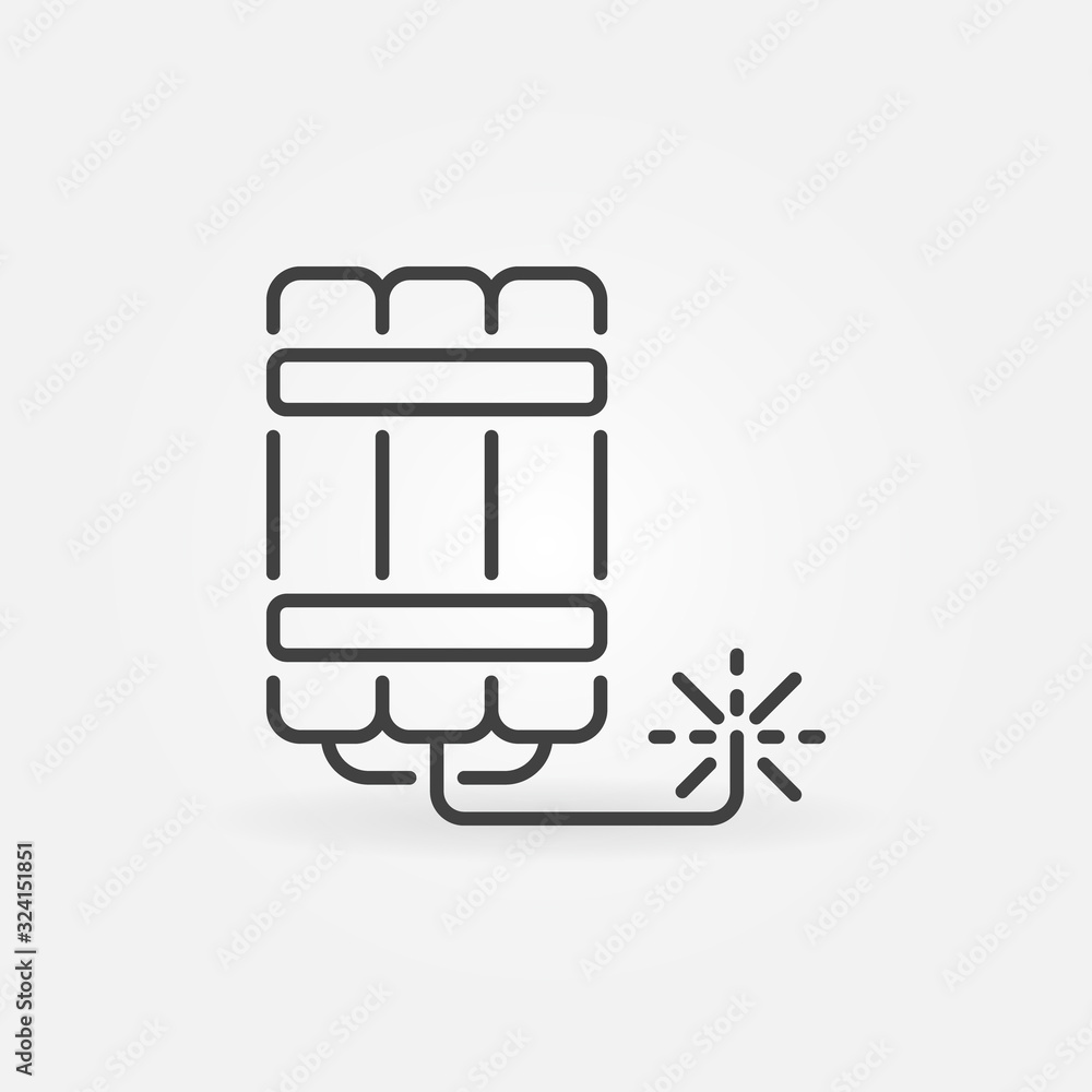 Poster dynamite vector concept minimal icon or symbol in thin line style