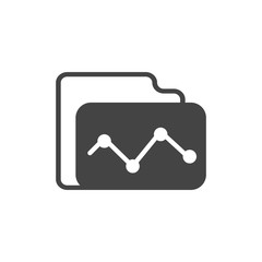 Statistics folder icon. File system, graph, data. Statistics concept