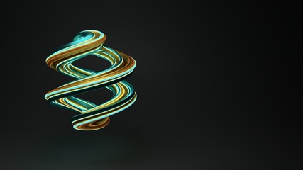 high-quality render of an abstract luminous figure in different colors