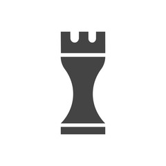 Chess Rook Flat Icon on white background