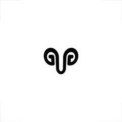 G letter logo goat head design