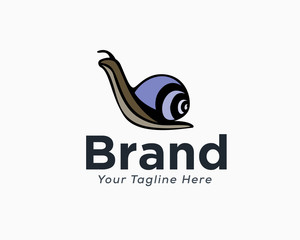 Fototapeta premium Snail art logo design inspiration