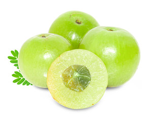 Indian gooseberry isolated on white background