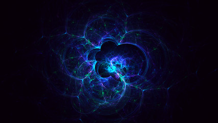 3D rendering abstract red fractal light background