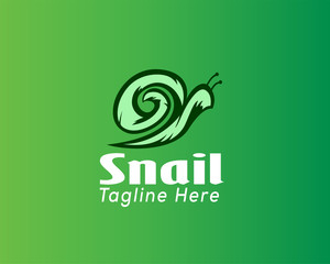 Green art Swirl snail logo design inspiration