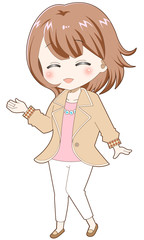 ボブヘアーの女性（笑顔）