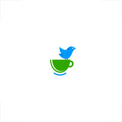 Coffee morning bird logo