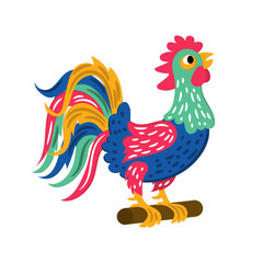 COCK Easter Holiday Bird Rooster Spring Great Religious Holy Holiday Cartoon Vector Illustration Set for Print Fabric and Decoration