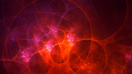 3D rendering abstract red fractal light background