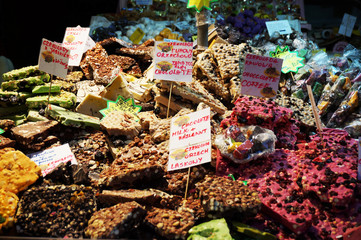 different chocolate pieces in the market