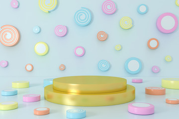 3d render, abstract geometric background, cylinder podium, minimalistic primitive shapes, modern mock up, blank template, empty showcase, shop display