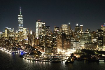 Obraz premium Singapur panoramę nocą